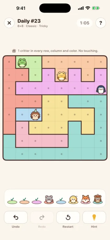 A puzzle in progress